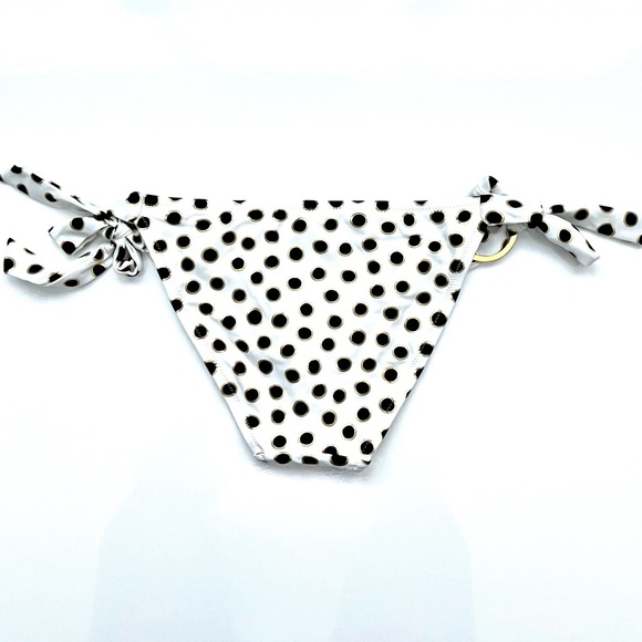 Victoria’s Secret White Bikini Bottom, Black & Gold Polka Dots Sz. Small (EUC) - Picture 2 of 4